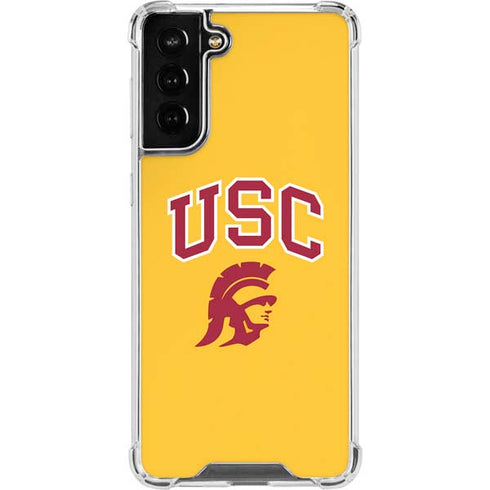 University of Southern California USC Trojans Yellow Galaxy S21 FE Clear Case
